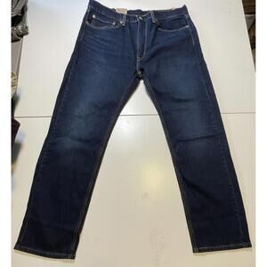 New LEVI'S 505 Dark Blue Wash Regular Fit Stretch Straight Leg Jeans Sz 36 x 30